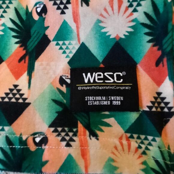 Wesc Tropical Abstract Colorful Rugby Polo Shirt Unisex Men M / Women Large NEW - Picture 8 of 8